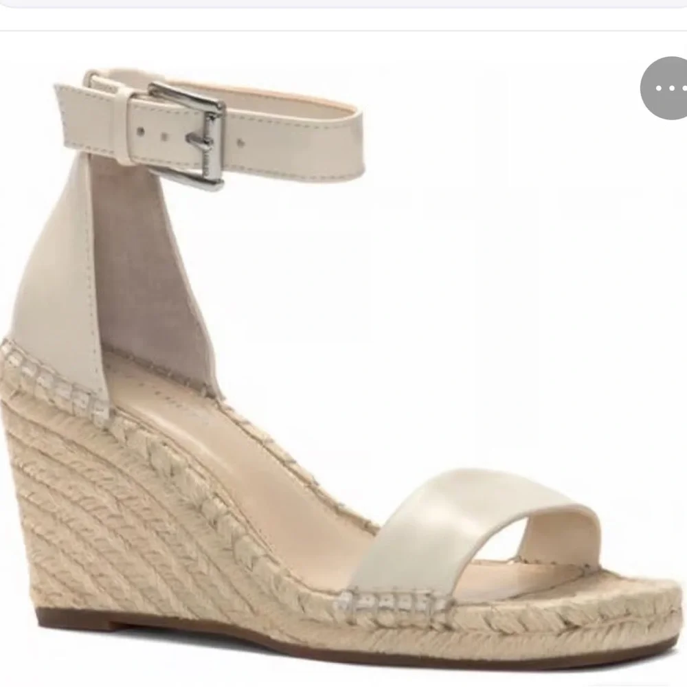 Vince Camuto Cream Espadrille Wedge Sandals